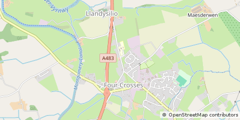 Map of Llanymynech, Powys