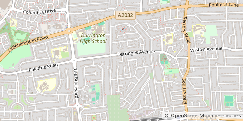 Map of Worthing, West Sussex