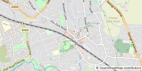 Map of Pinner, Middlesex