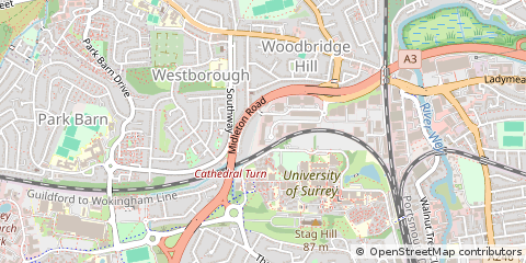 Map of Guildford, Surrey