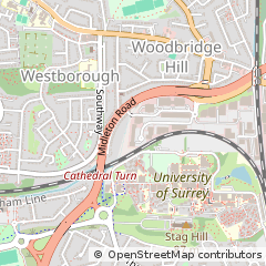 Map of Guildford, Surrey