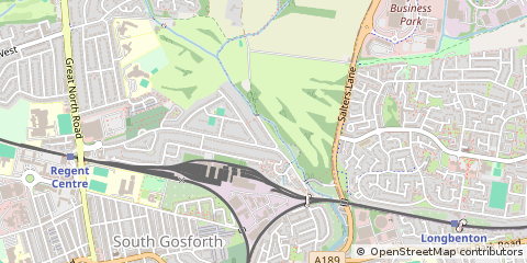 Map of Newcastle Upon Tyne, Tyne and Wear