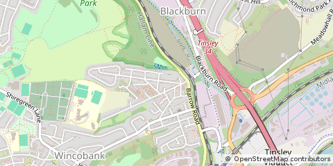 Map of Sheffield, South Yorkshire