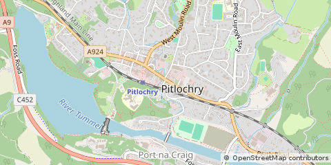 Map of Pitlochry, Perthshire