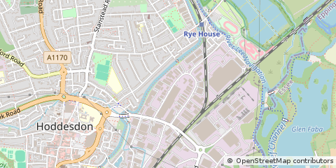 Map of Hoddesdon, Hertfordshire