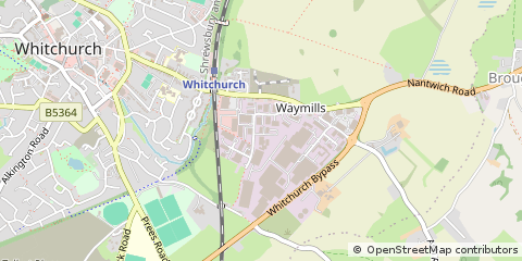 Map of Whitchurch, Shropshire