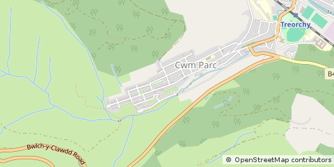 Map of Treorchy, Rhondda Cynon Taff