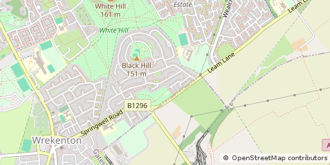 Map of Gateshead, Tyne & Wear