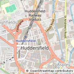 Map of Huddersfield, West Yorkshire