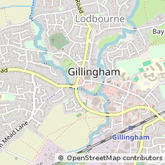 Map of Gillingham, Dorset