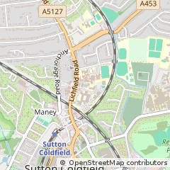 Map of Sutton Coldfield, West Midlands