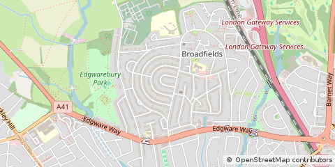Map of Edgware, Middlesex
