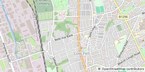 Map of Gateshead, Tyne and Wear