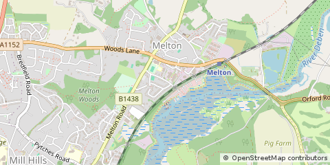 Map of Woodbridge, Suffolk