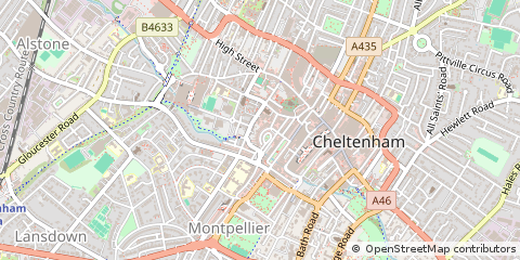 Map of Cheltenham, Gloucestershire