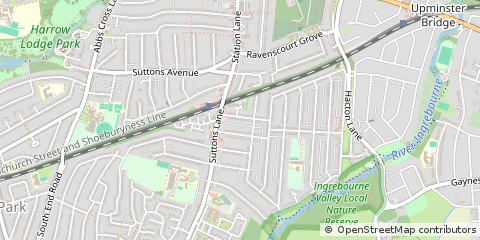 Map of Hornchurch, Essex