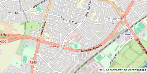 Map of Surbiton, Surrey