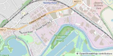 Map of Colwick, Nottingham