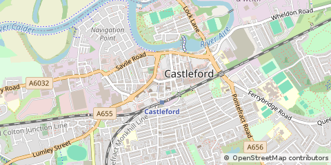 Map of Castleford, West Yorkshire