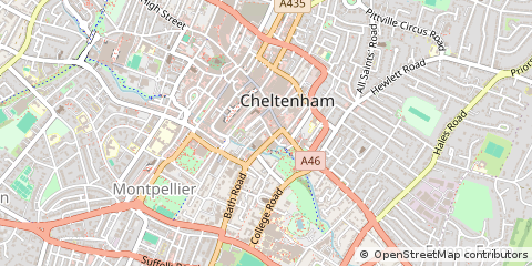 Map of Cheltenham, Gloucestershire