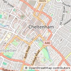 Map of Cheltenham, Gloucestershire