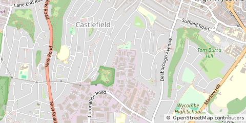 Map of High Wycombe, Buckinghamshire