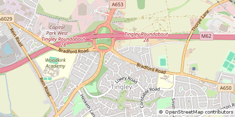 Map of Wakefield, West Yorkshire