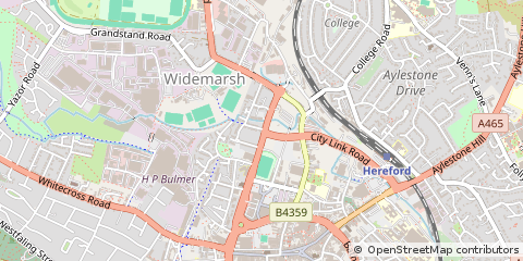 Map of Hereford, Herefordshire