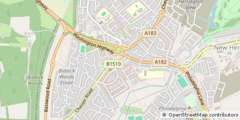 Map of Houghton LE Spring, Tyne and Wear