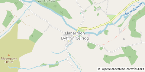 Map of Llangollen, Clwyd