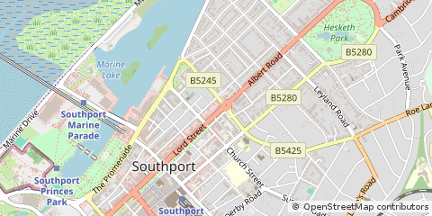 Map of Southport, Merseyside