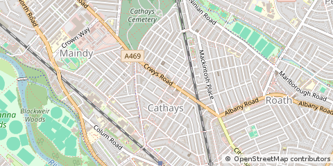 Map of Cardiff, South Glamorgan