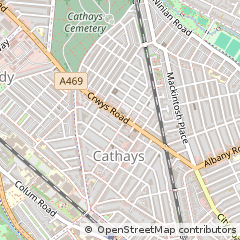 Map of Cardiff, South Glamorgan