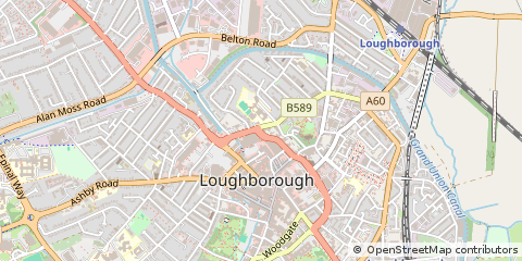 Map of Loughborough, Leicestershire