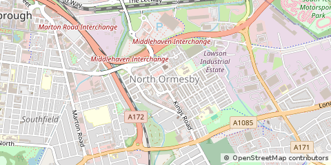 Map of Middlesbrough, Teeside