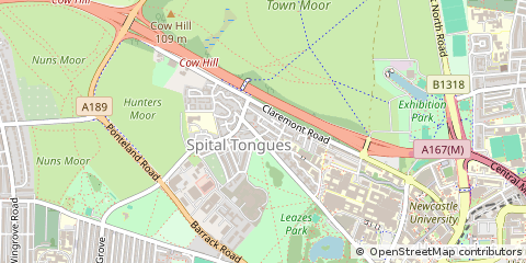 Map of Newcastle Upon Tyne, Tyne and Wear