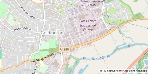 Map of Bedford, Bedfordshire