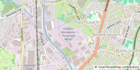 Map of Oldham, Lancashire