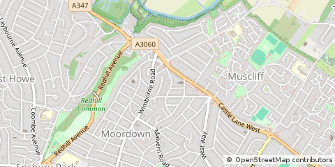 Map of Bournemouth, Dorset