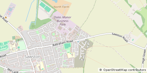 Map of Babraham Road, Sawston Cambridgeshire