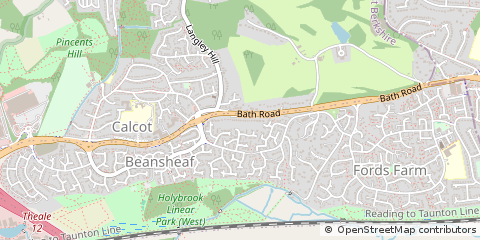 Map of Calcot, Reading
