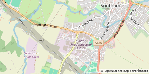 Map of Southam, Warwickshire