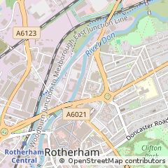 Map of Rotherham, South Yorkshire
