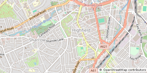 Map of Sheffield, South Yorkshire