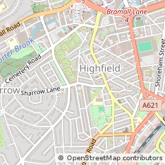 Map of Sheffield, South Yorkshire
