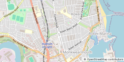 Map of Sunderland