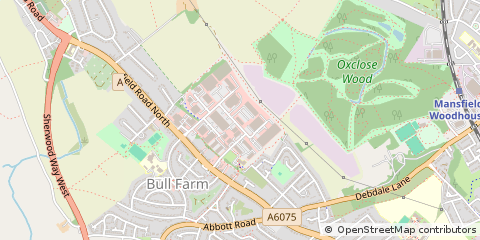 Map of Mansfield, Nottinghamshire