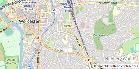 Map of Worcester, Worcestershire