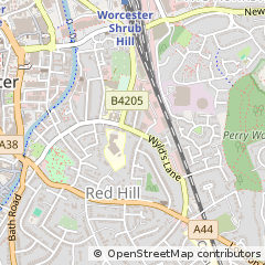 Map of Worcester, Worcestershire