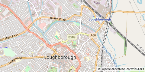 Map of Loughborough, Leicestershire